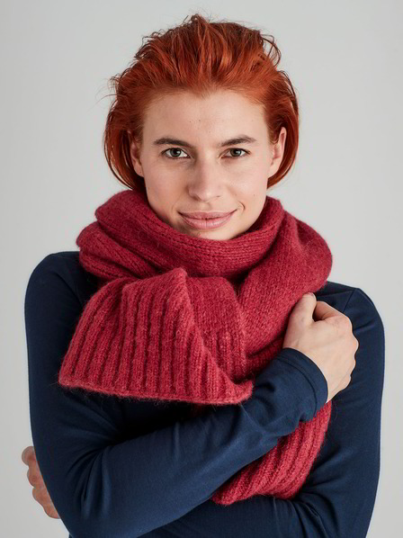 Strickschal-Melange, 26 cranberry melange