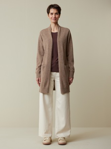 Strickjacke aus Alpakawolle, walnuss melange