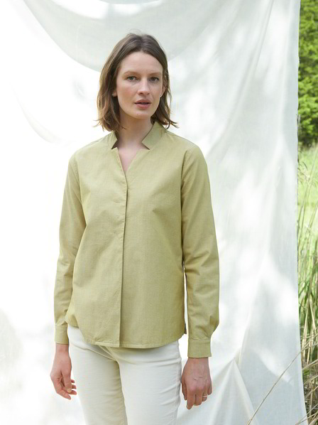 Bluse-Chambray, moss