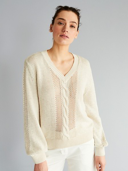 Pullover-Langarm, off white