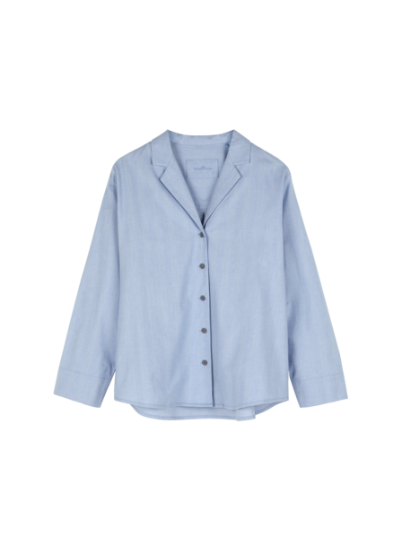 Schlafshirt, hellblau fischgrat