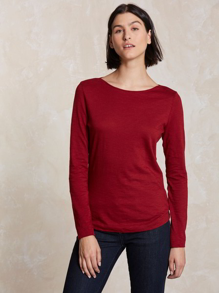 Shirt-Langarm-Flamé, rot