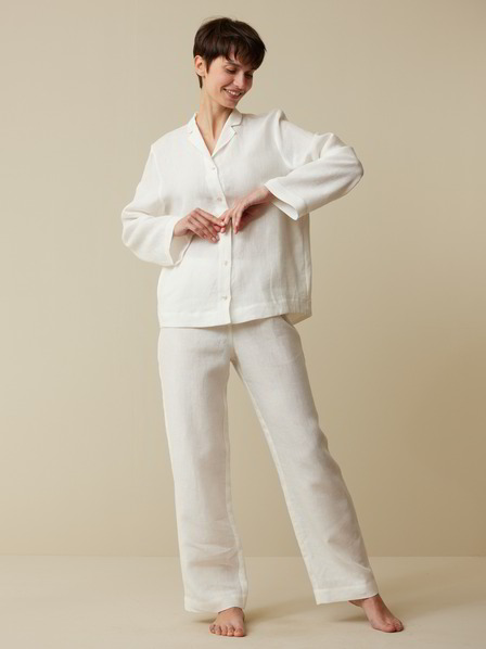 Nachthemd aus Bio-Leinen, offwhite