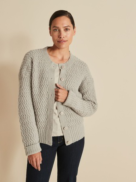 Strickjacke, grau melange
