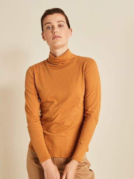 Shirt-Rollkragen, bernstein melange