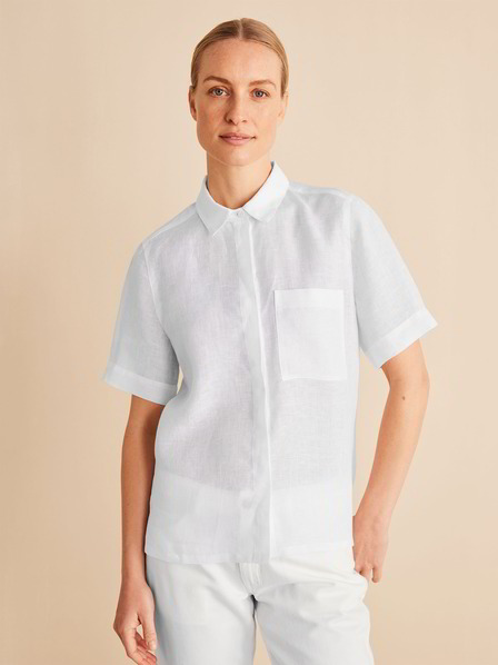 Bluse Kurzarm, weiss