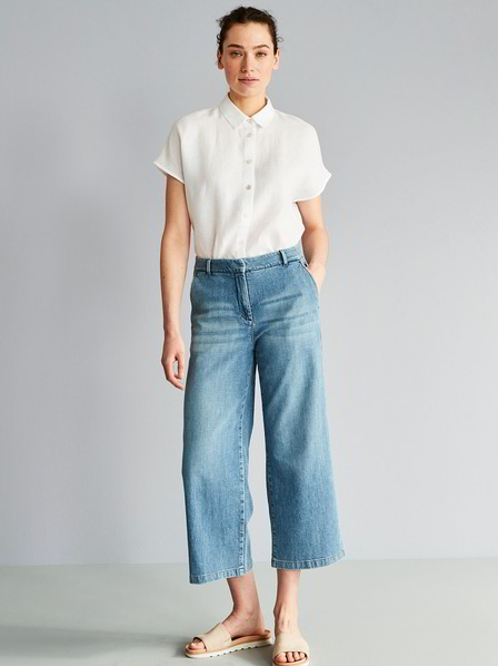 Culotte Jeans, hellblau denim