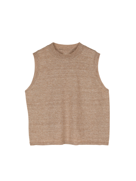 Stricktop aus Bio-Leinen und Wolle, leinen melange