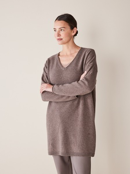 Pullover-lang, walnuss melange