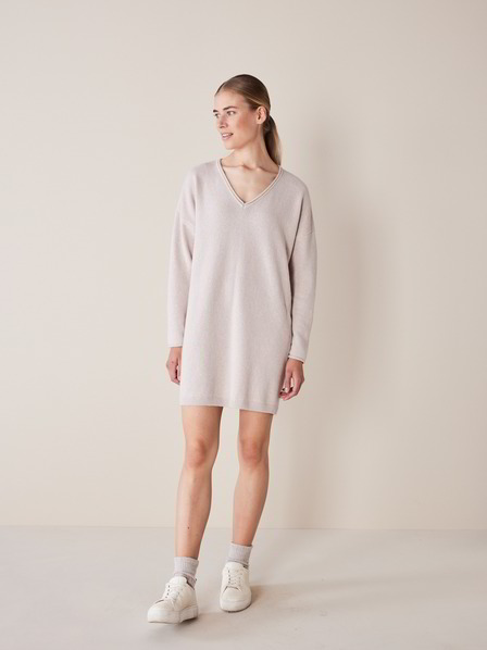 Pullover-lang, natur melange
