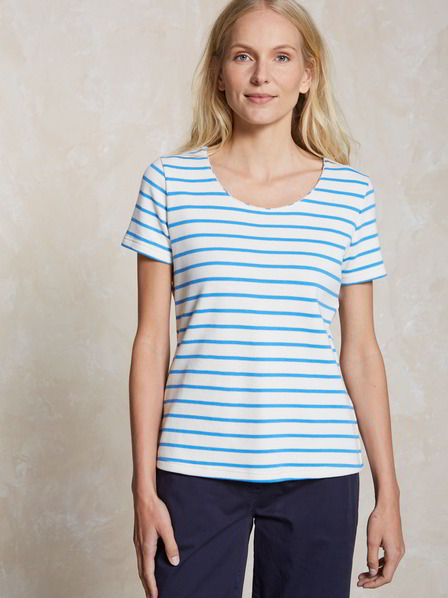 Shirt-gestreift, gestreift blau/weiss