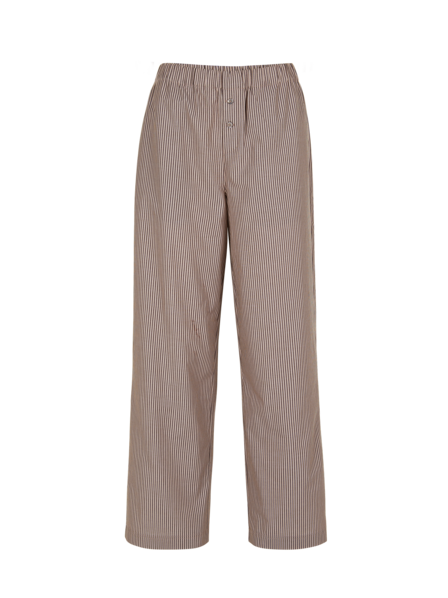 Lange Schlafhose, rose/mokka streif