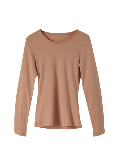 Shirt-Langarm, sandelholz