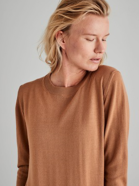Pullover Rundhals, cognac