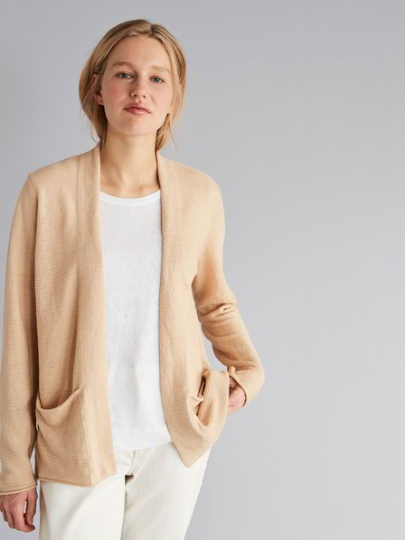 Strickjacke Leinen, sahara