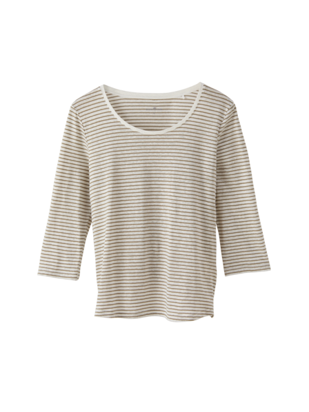 Shirt 3/4-Arm, ringel weiss/oliv