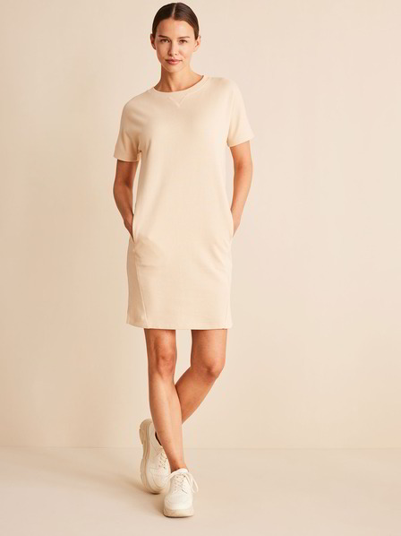 Sweatkleid Kurzarm, vanille