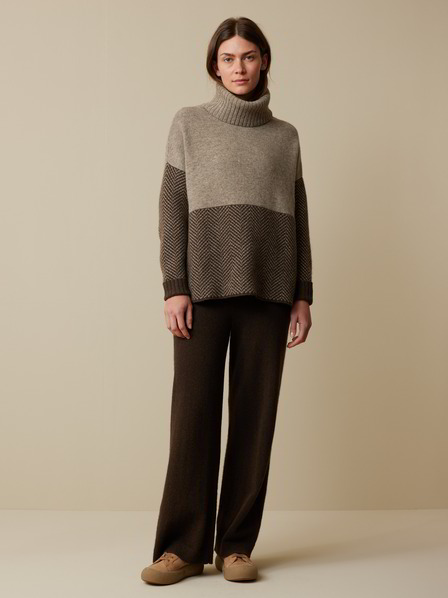 Pullover aus Yakwolle, yak fischgrat