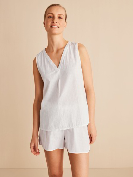 Schlaftop, 100 % Bio-Baumwolle, weiss
