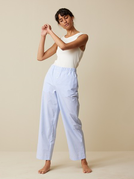  Pyjamahose, 100 % Bio Baumwolle, silberblau
