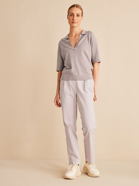 Pullover Halbarm, stein melange