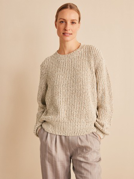 Pullover Langarm, stein melange