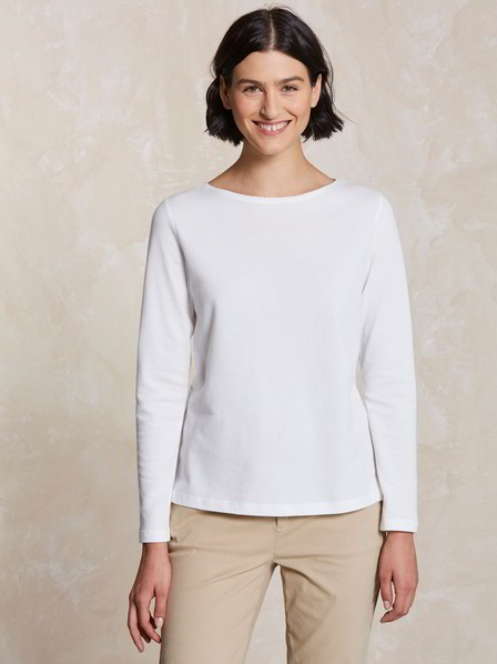 Shirt-Langarm, weiss