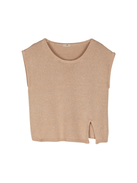 Pullover aus Bio-Baumwolle und Leinen, natur mouliné