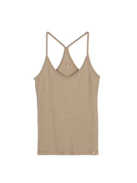 Top aus Bio-Baumwolle und Leinen, light khaki