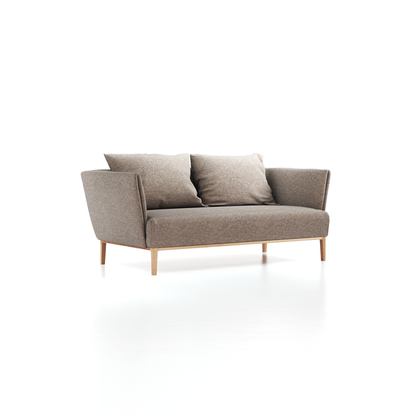 2er Sofa Lorea, B 185 x T 92,5 cm, mit Bezug Wollstoff Tano Natur (79), Eiche