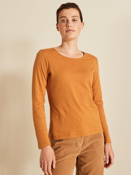 Shirt Langarm, bernstein melange