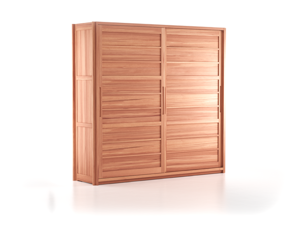 Kleiderschrank Kurido 2-türig, B 243,6x H 230x T 66,3 cm, breite Türen, Holz, Kernbuche