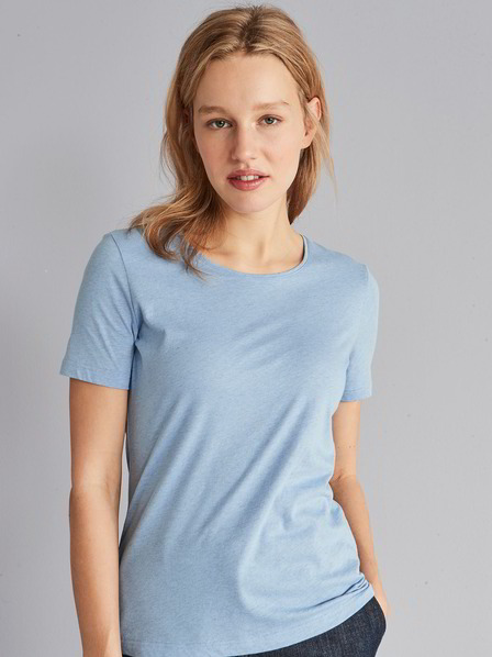 T-Shirt, jeans blau