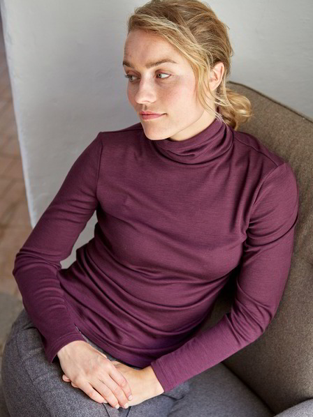 Rollkragen-Shirt, pflaume