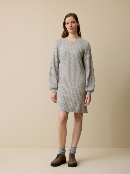 Strickkleid aus Bio-Baumwolle und Wolle, grau melange