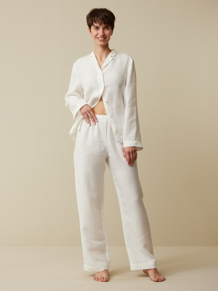 Schlafhose aus Bio-Leinen, offwhite