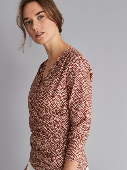 Shirt-Wickeloptik, Dotties Druck Terra