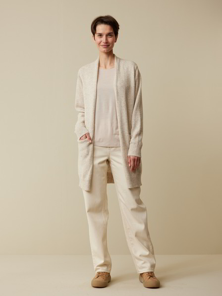 Strickjacke aus Alpakawolle, natur melange
