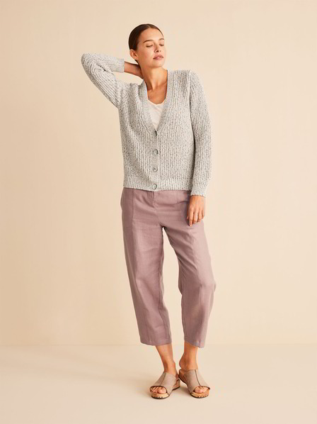 Strickjacke Langarm, mauve melange