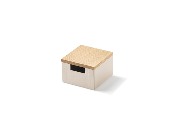 Scribble Kartonbox mit Holzdeckel Eiche 11,1 x 11,1 x 7,7 cm