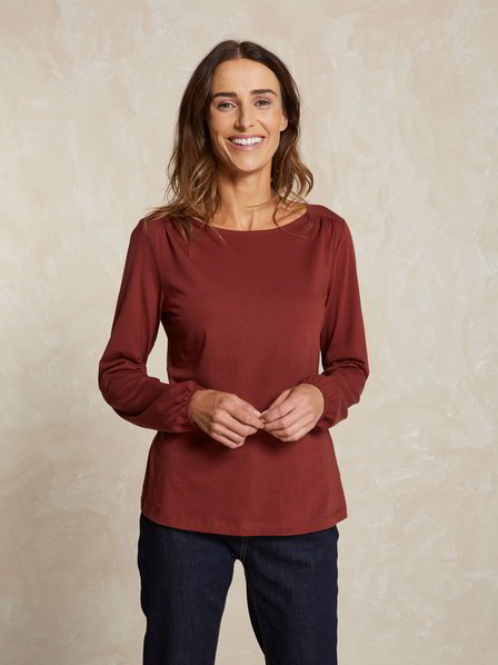 Shirt-Langarm, dunkelrot