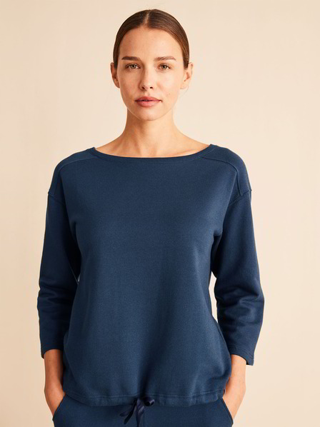 Sweatshirt 3/4 Arm, blaubeere