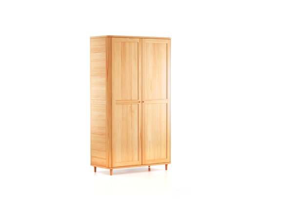 Kleiderschrank Tonda 2-türig, B 120,2 cm x T 60,2 cm x H 210 cm, Holz, Buche