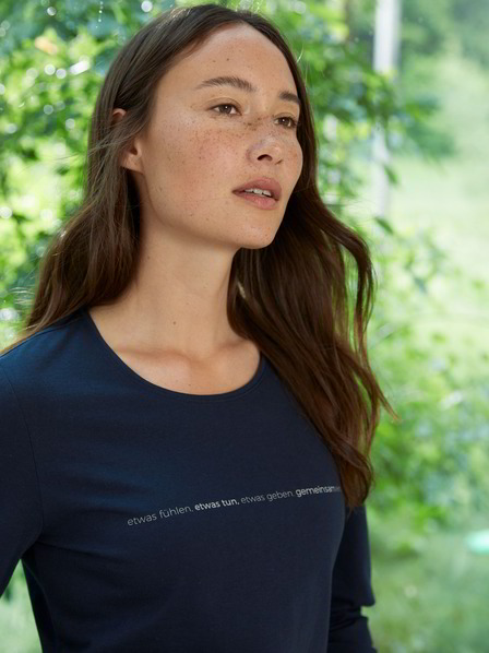 Message Shirt Langarm, dunkelblau