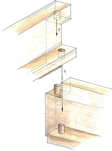 Zerlegbare Holzverbindungen - Steckverbindung offen