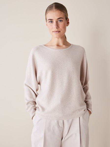 Pullover Langarm, Bio-Baumwolle-Wolle, natur melange