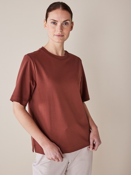 Shirt Halbarm, Baumwolle, maroni