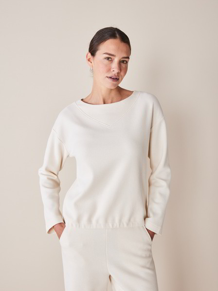 Sweatshirt langarm, 100 % Bio Baumwolle, natur