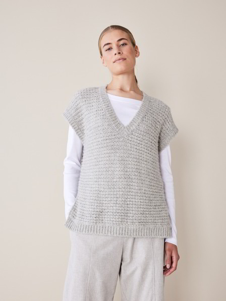 Pullunder, 100 % Alpakawolle, grau melange