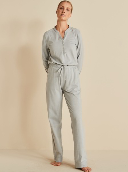 Pyjama-Hose, ringel steinblau/weiss